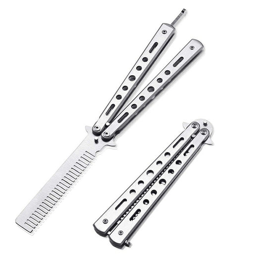 Metal Butterfly Balisong Toy Trainer Training Dull Tool Practice New - UK