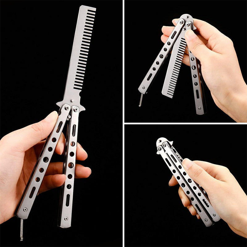 Metal Butterfly Balisong Toy Trainer Training Dull Tool Practice New - UK