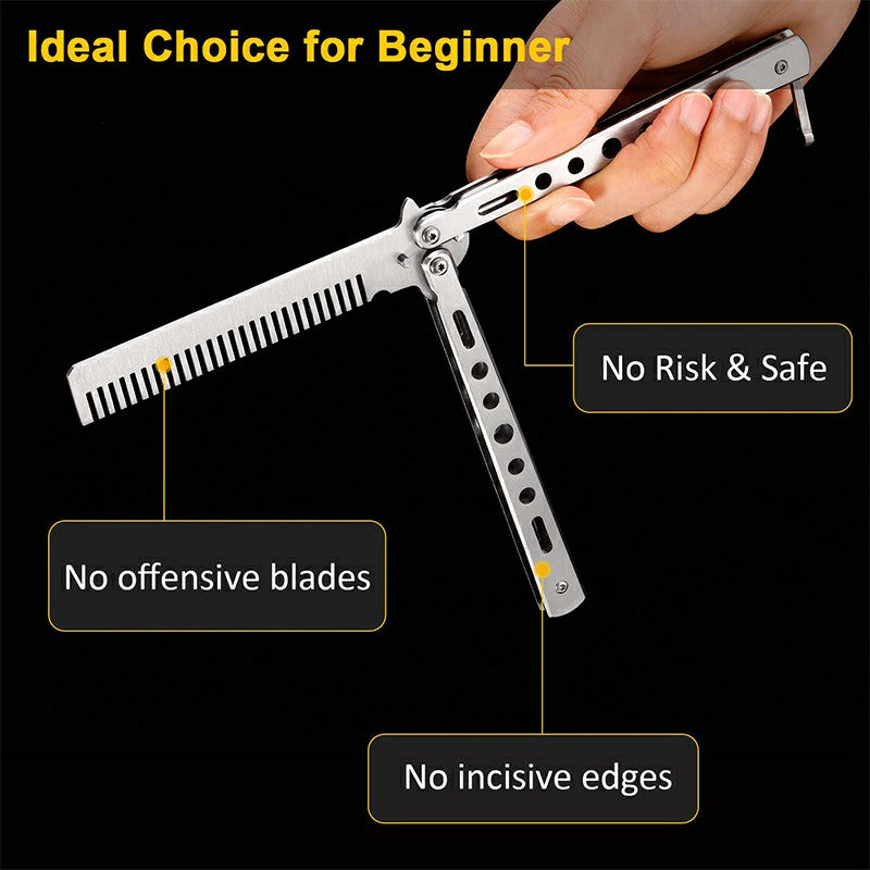 Metal Butterfly Balisong Toy Trainer Training Dull Tool Practice New - UK