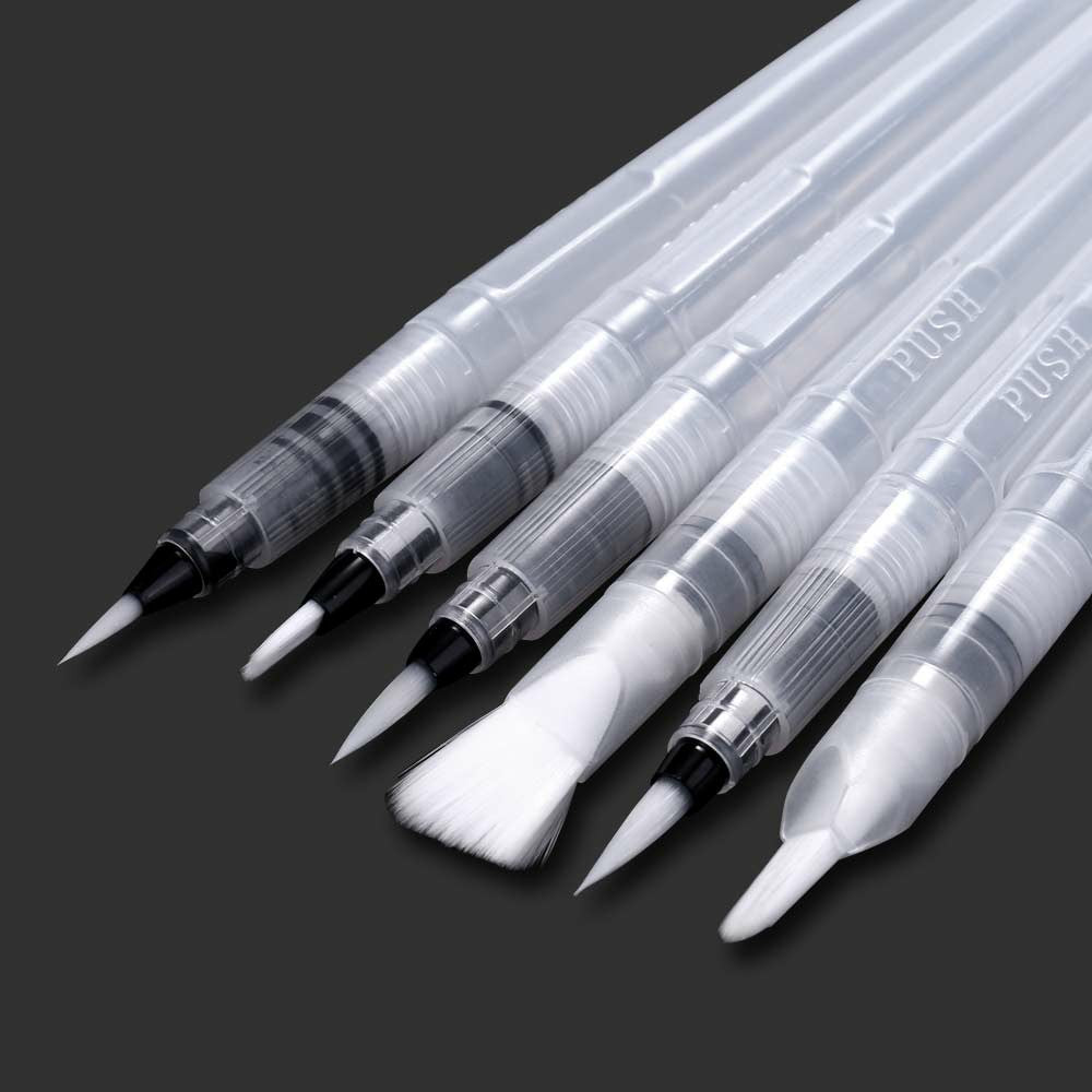 6pcs/Set Water Pen Brush Pen Watercolor Color Supplies Painting Art No Ink