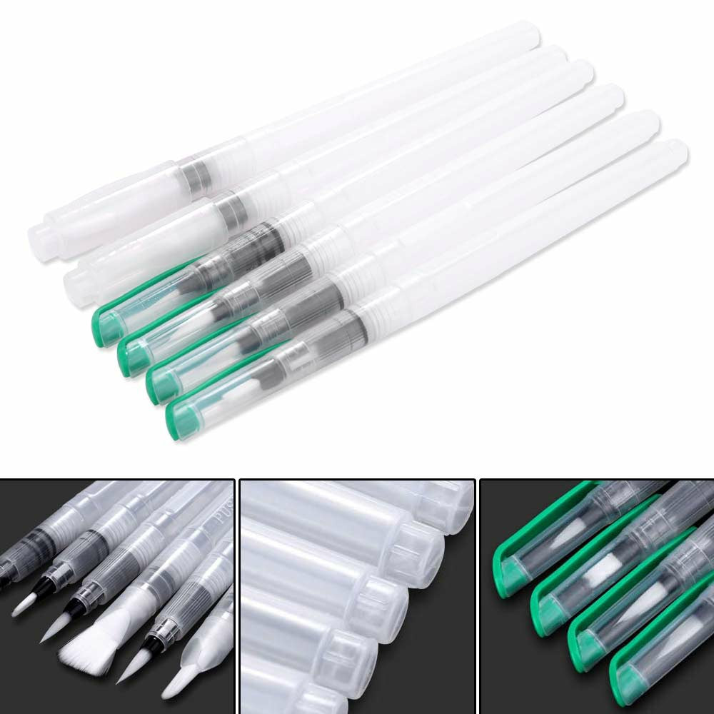 6pcs/Set Water Pen Brush Pen Watercolor Color Supplies Painting Art No Ink