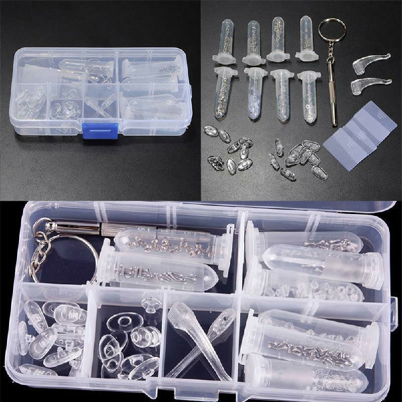 Glasses Repair Kit Spectacles Screws Nose Pads Optical Repair Kit Top Quality UK