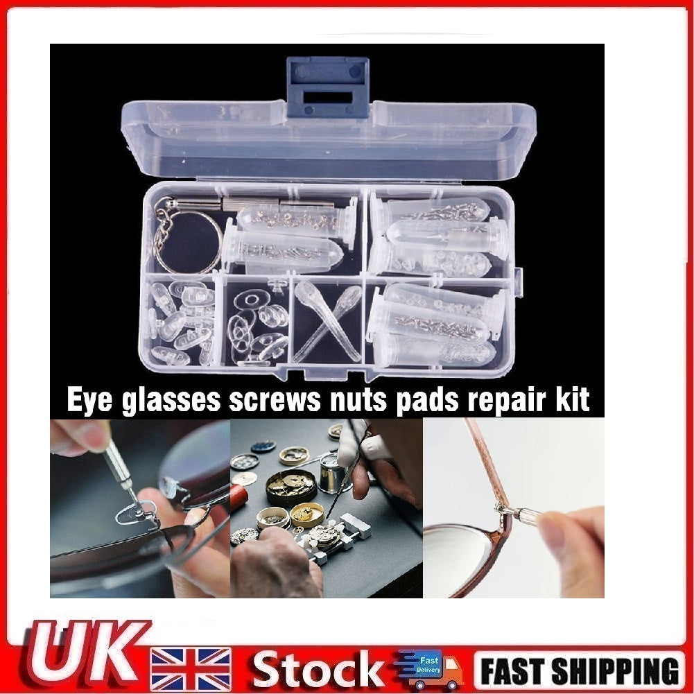 Glasses Repair Kit Spectacles Screws Nose Pads Optical Repair Kit Top Quality UK