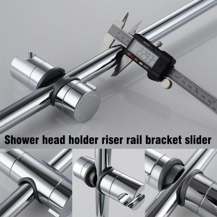 Adjustable Chrome Bathroom Shower Head Holder Riser Rail Bracket Slider Bar