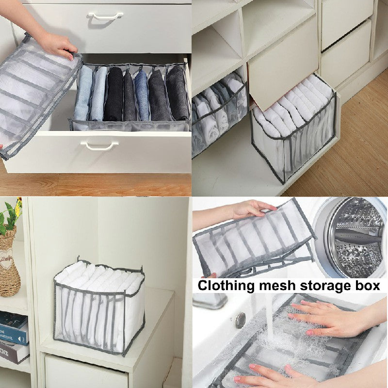 Clothes Storage Bags Foldable Organizer Wardrobe Cube Closet Boxes Compartment for Dress Shirts 9 Grids