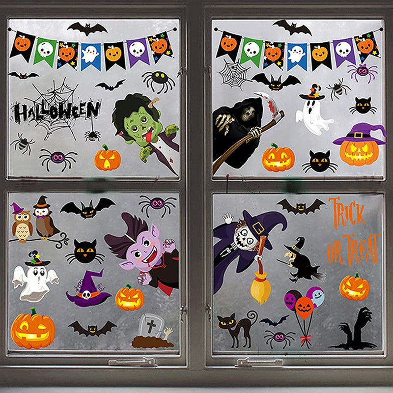 9 Sheets Window Stickers Halloween Decoration Witch Stickers