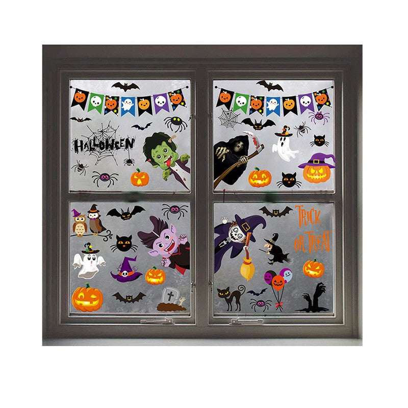 9 Sheets Window Stickers Halloween Decoration Witch Stickers