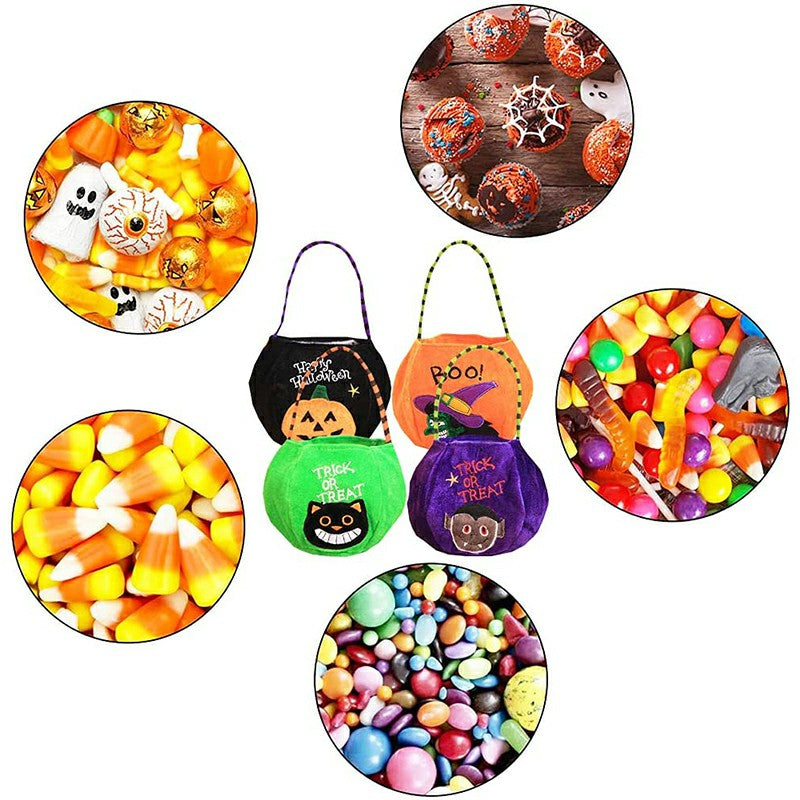 Halloween Trick or Treat Bags Non-Woven Candy Bag - Black Pumpkin