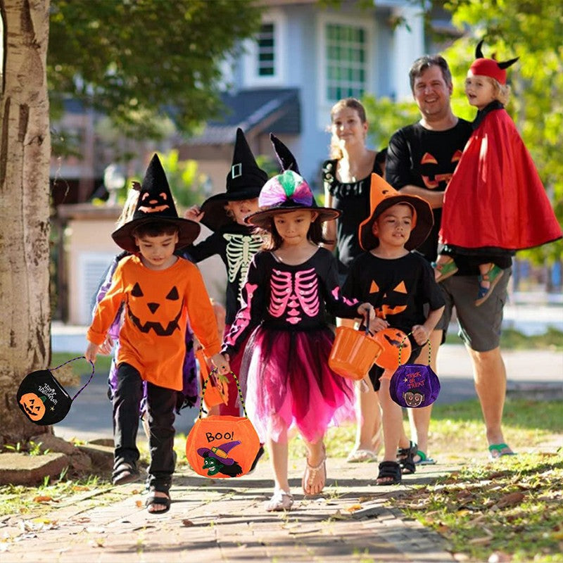 Halloween Trick or Treat Bags Non-Woven Candy Bag - Black Pumpkin