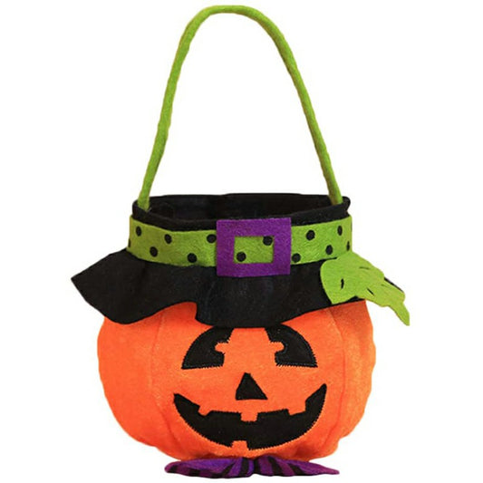 Pumpkin Candy Bags with Smile Tote Bags Sweet or Treat Bags, Suitable for Halloween Use of Children