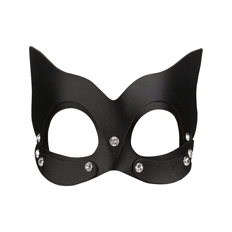 Lady Leather Masks Cat Mask Half Face Mask for Cosplay and Halloween Party