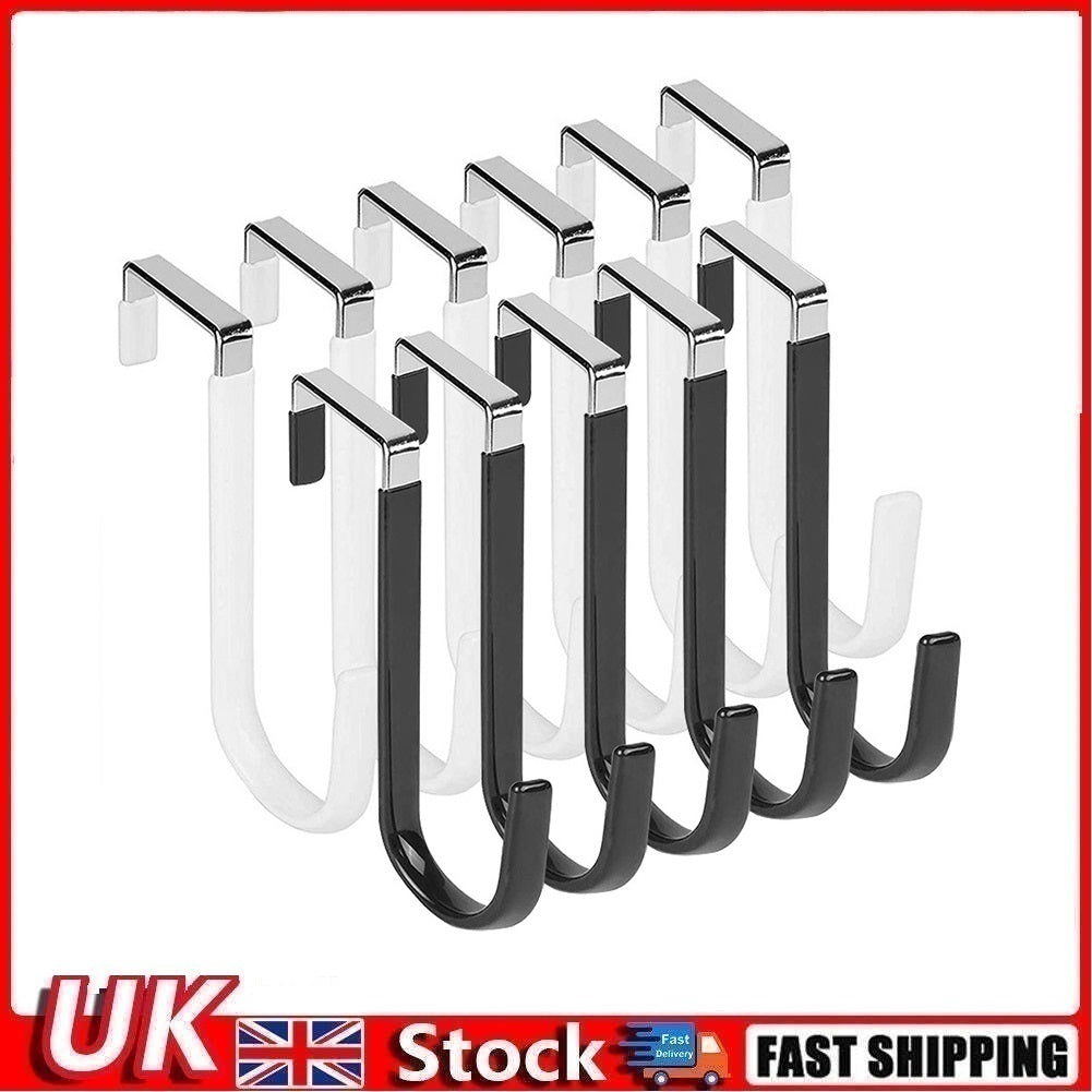 4PCS Over The Door Hooks Rubber Prevent Scratches Stainless Steel Door Hangers