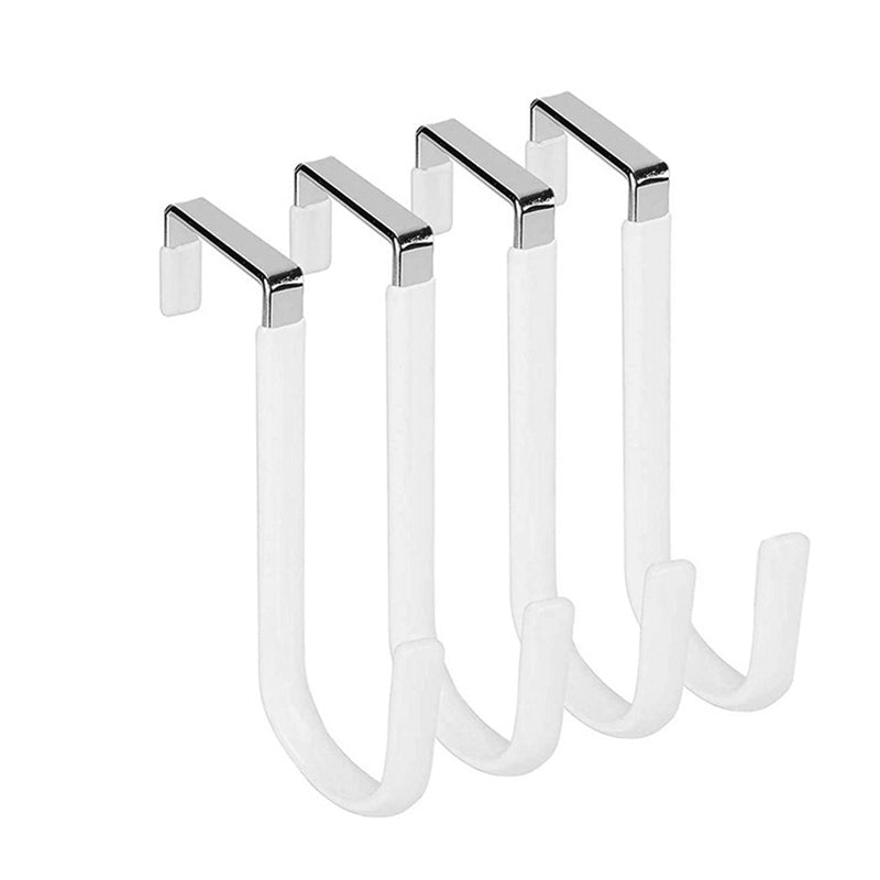 4PCS Over The Door Hooks Rubber Prevent Scratches Stainless Steel Door Hangers