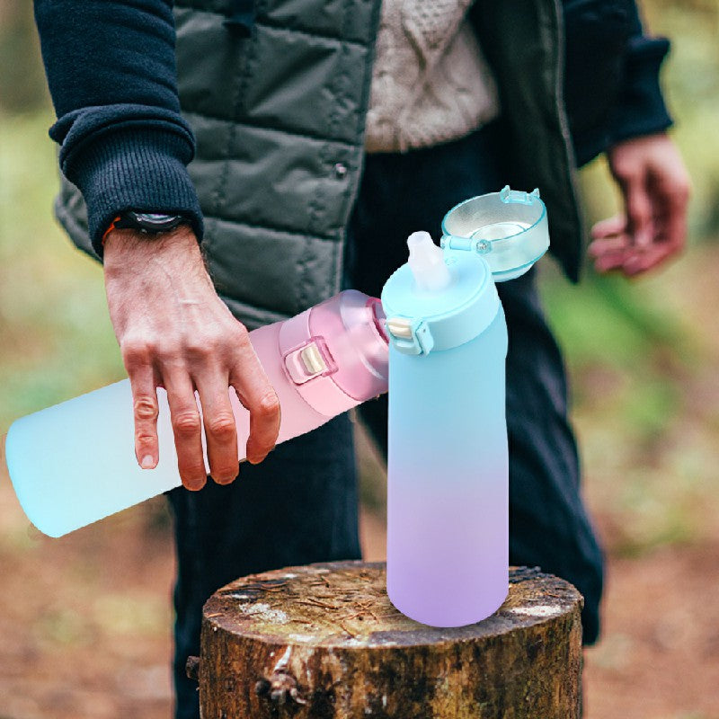 650ML Air Up Water Bottle with 1 Fruit Fragrance Bottle Flavored Taste Pods - Blue Lid