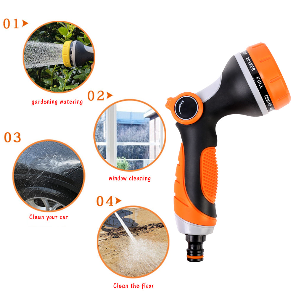 10 Patterns Water Spray Gun Garden Hose Nozzle with Soft Handle