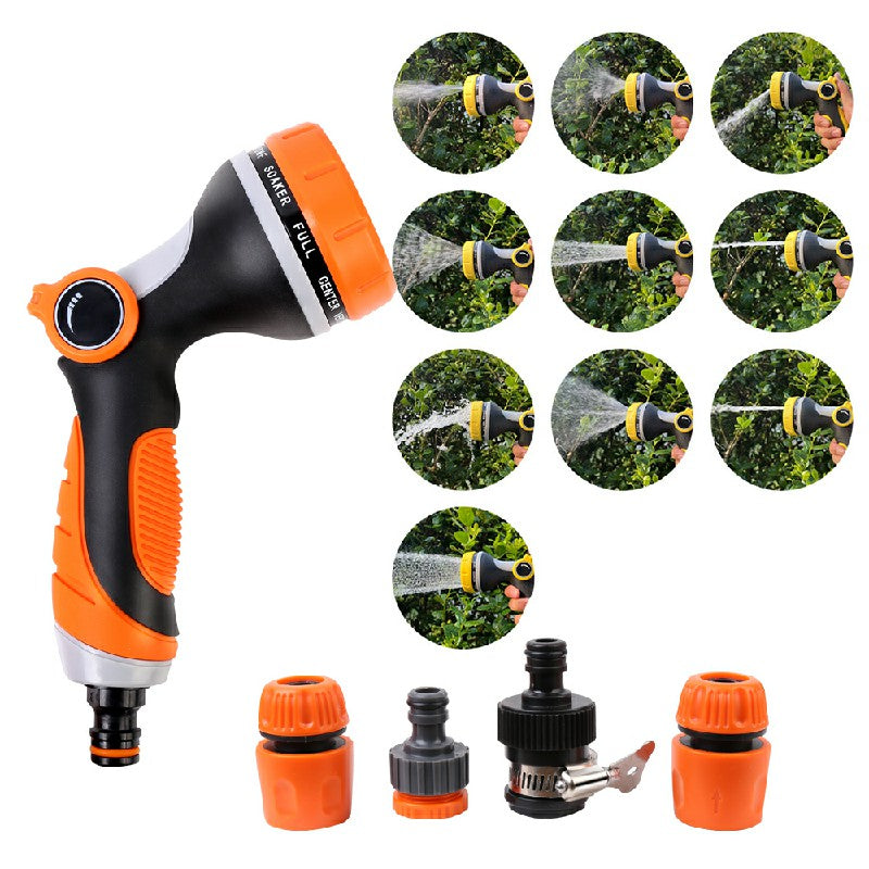 10 Patterns Water Spray Gun Garden Hose Nozzle with Soft Handle