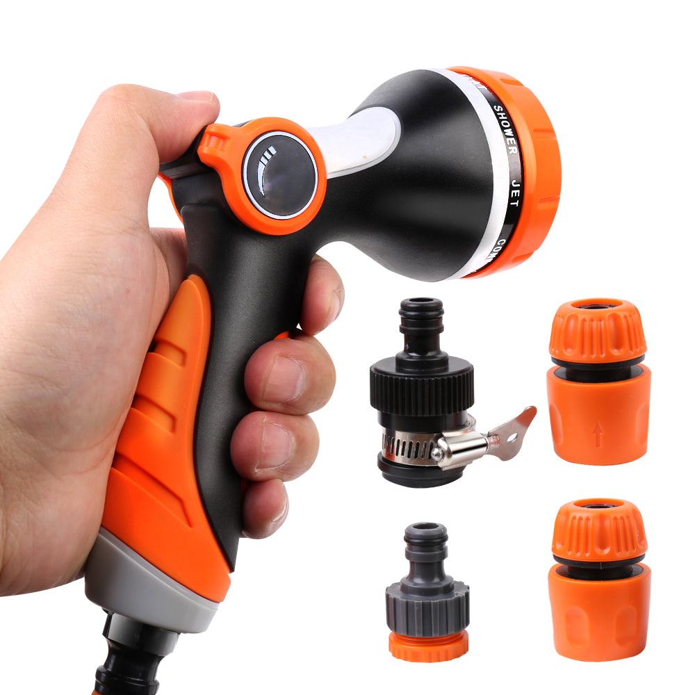 10 Patterns Water Spray Gun Garden Hose Nozzle with Soft Handle