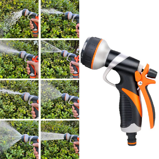 8 Patterns High Pressure Water Spray Gun Garden Hose Nozzle for Lawn Watering and Car Wash