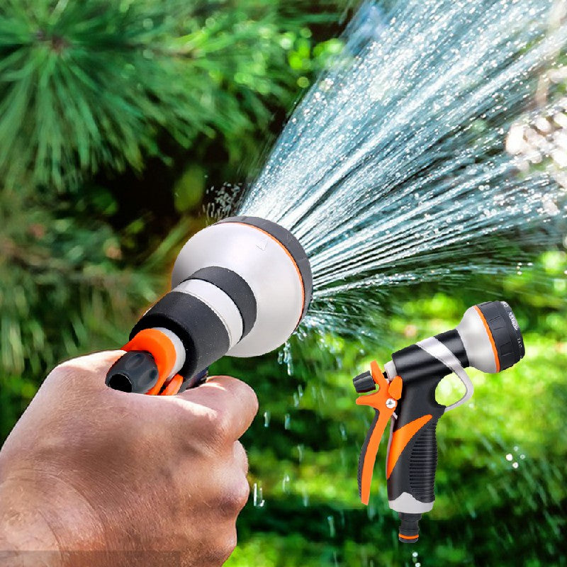 8 Patterns High Pressure Water Spray Gun Garden Hose Nozzle for Lawn Watering and Car Wash