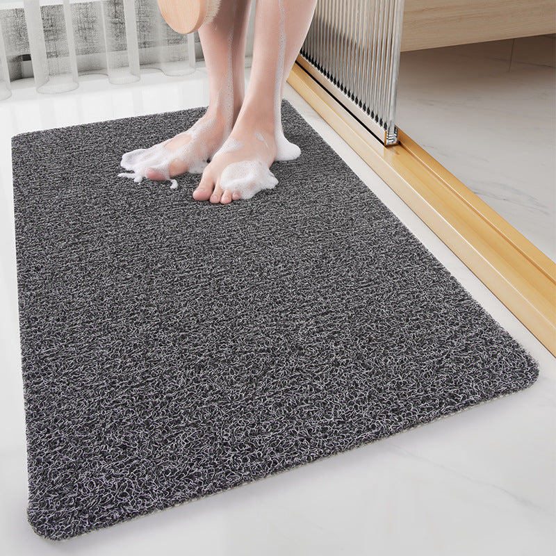 Soft PVC Nonslip Shower Mat Anti Mould Loofah Style Bath Mat - Dark Grey