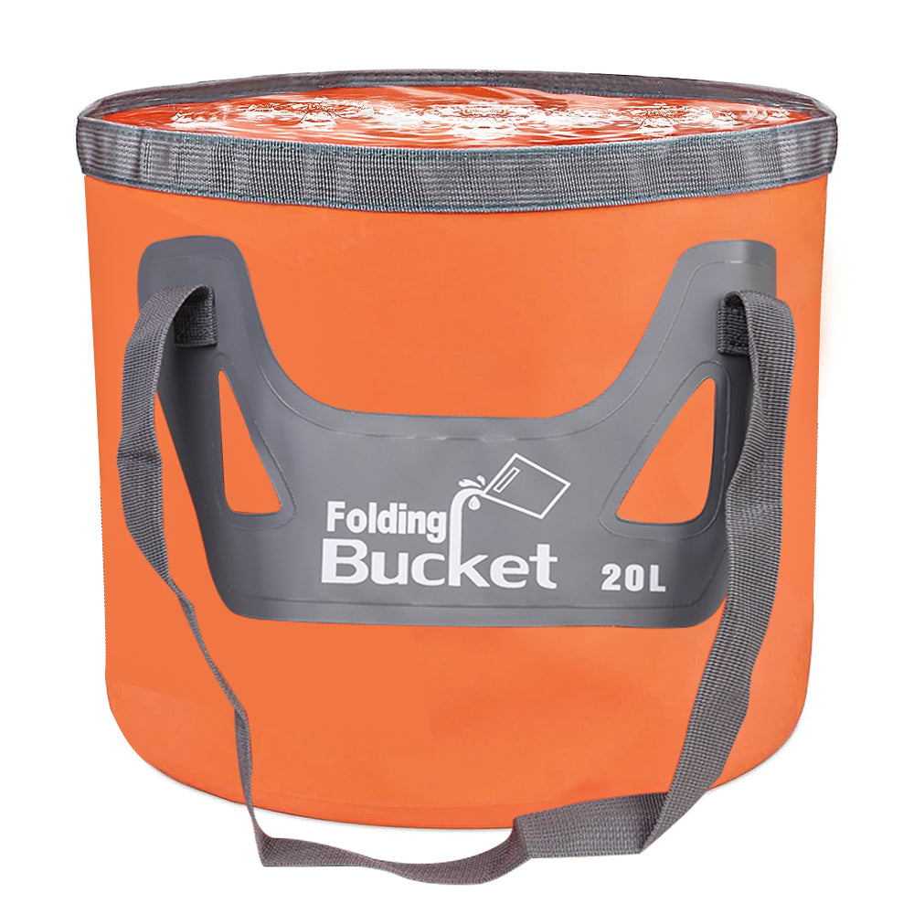 20L Foldable Water Bucket Collapsible Water Storage Container Wash Basin for Outdoor Camping - Orange