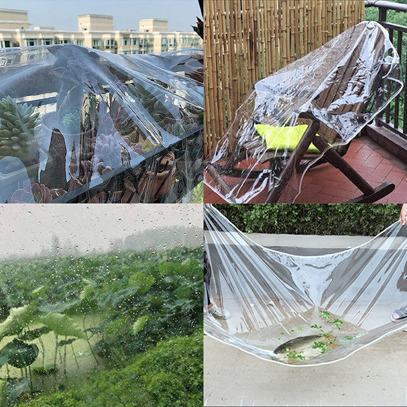 Clear PVC Tarpaulin Heavy Duty Waterproof Transparent Cover Tarp for Greenhouse Garden Patio 2 m x 1.5 m