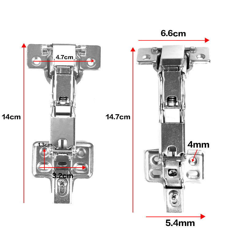 2 PCS 165 Degree Kitchen Cabinet Hinges Soft Close Cupboard Hinges with Fixing Screws