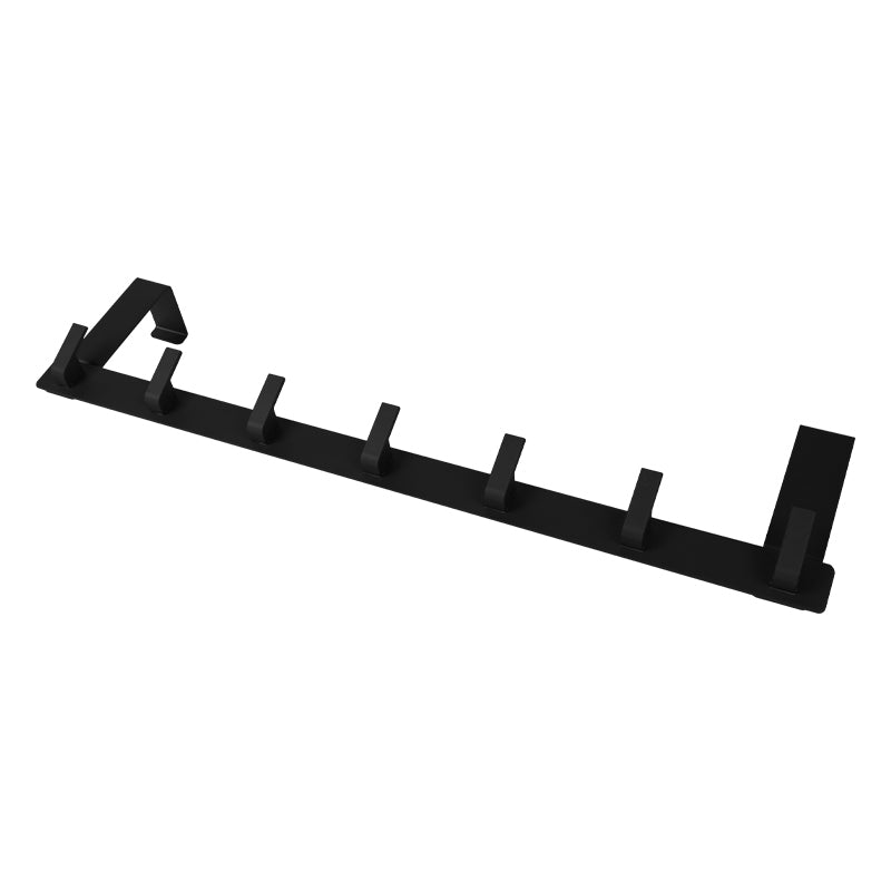 Over Door Hook Hanger Aluminum Alloy Coat Hooks Rack with 7 Hooks - Black Grey