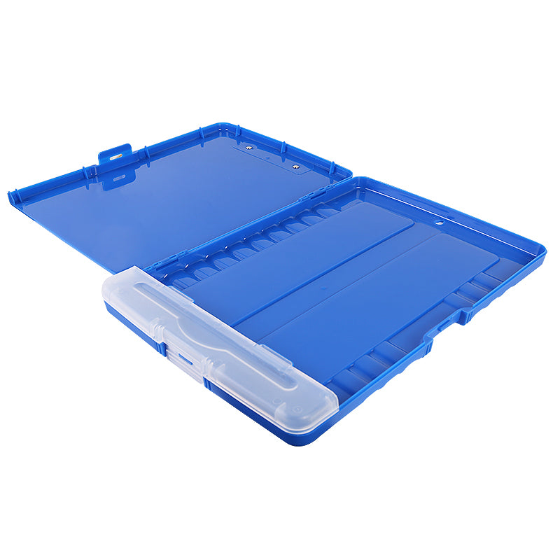 Plastic A4 Clipboard Folder with Storage and Separate Pen Holder Colour Purple Blue Black