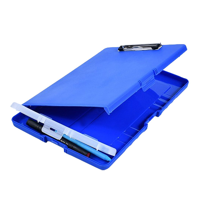 Plastic A4 Clipboard Folder with Storage and Separate Pen Holder Colour Purple Blue Black