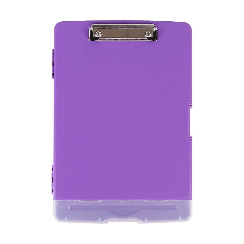 Plastic A4 Clipboard Folder with Storage and Separate Pen Holder Colour Purple Blue Black