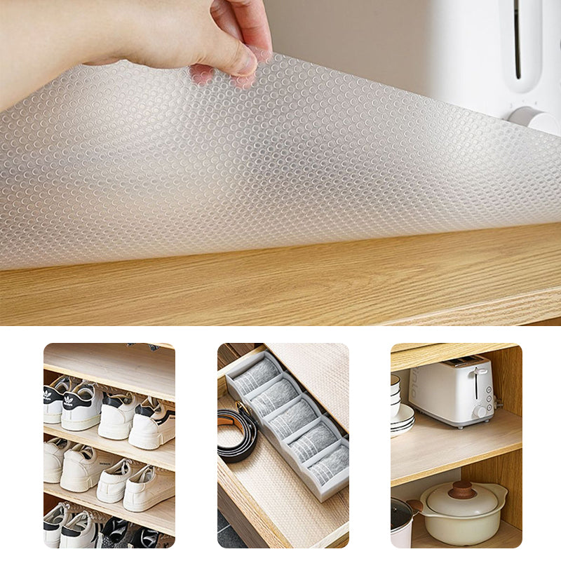 Drawer Liners Cupboard Liners Non Slip Shelf Mat Fridge Liners for Kitchen Cabinets 55 x 500 cm Black Or Transparent