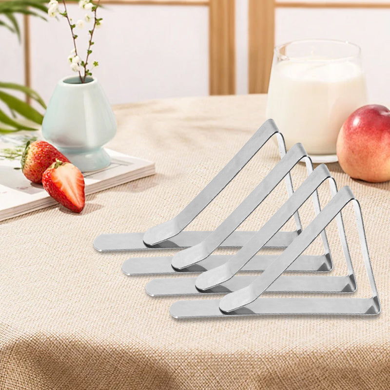 Metal Table Cloth Clips Stainless Steel Picnic Clamps Pegs Cover Holder - Silver