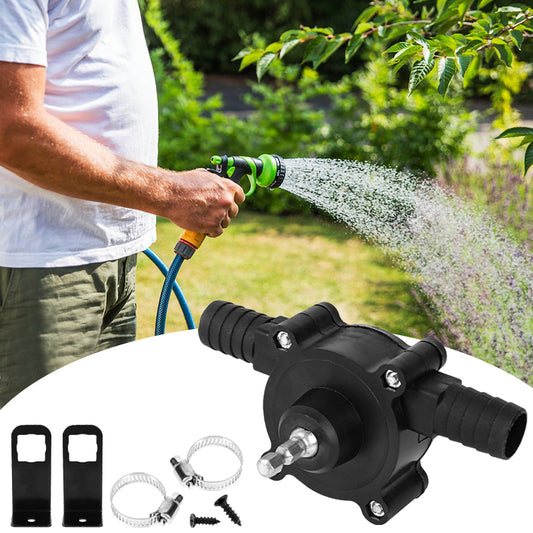 Portable Electric Water Pump Drill Powered Self Priming Pump for Oil Water Transfer - Black