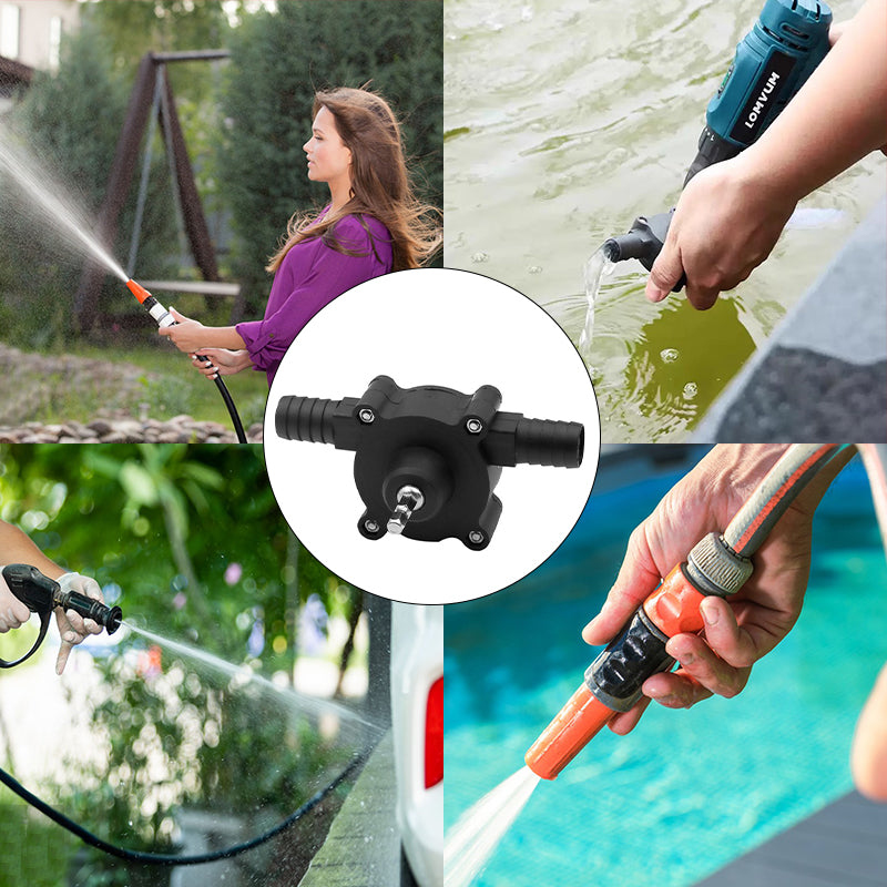 Portable Electric Water Pump Drill Powered Self Priming Pump for Oil Water Transfer - Black