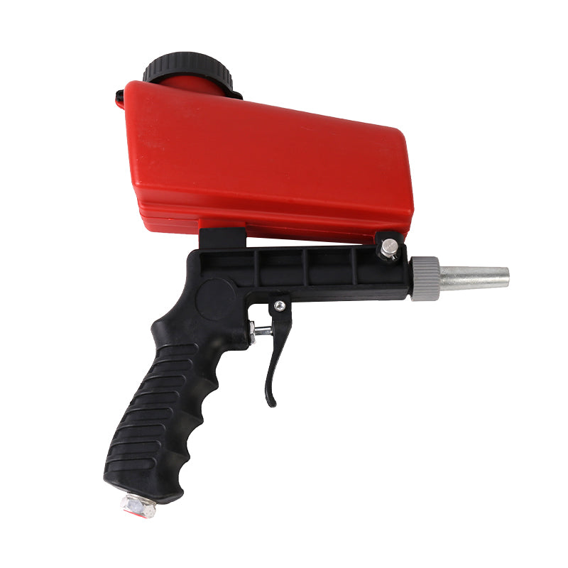 Air Sandblasting Gun Compressor Handheld Sand Blaster Shot for Remove Stains Rust and Clean Surfaces - Black + Red