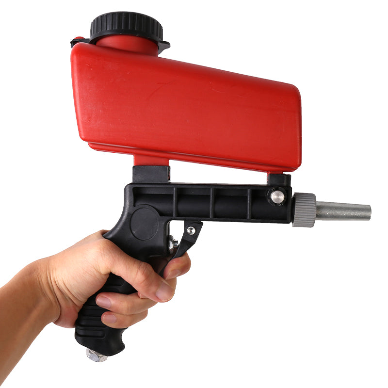 Air Sandblasting Gun Compressor Handheld Sand Blaster Shot for Remove Stains Rust and Clean Surfaces - Black + Red