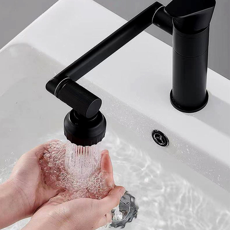 1080 Degree Basin Mixer Tap Faucet Aerator with Rotating Extender Filter - Black Silver