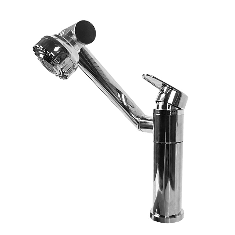 1080 Degree Basin Mixer Tap Faucet Aerator with Rotating Extender Filter - Black Silver