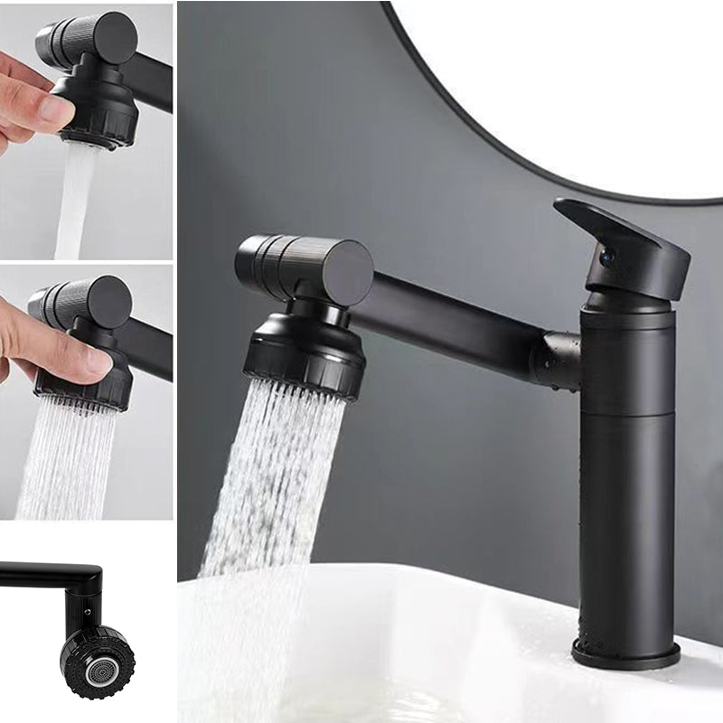 1080 Degree Basin Mixer Tap Faucet Aerator with Rotating Extender Filter - Black Silver