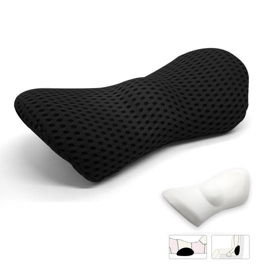 Car Lumbar Support Memory Pillow Chair Cushion for Sleep and Lower Back Relief Pain Black Grey