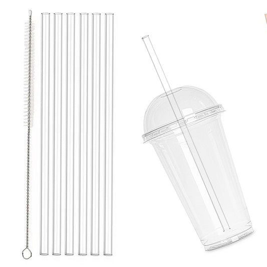 6pcs Travel Tumbler Long Cup Straw Water Bottle Replacement Straw with Cleaning Brush Fit for Stanley 40oz