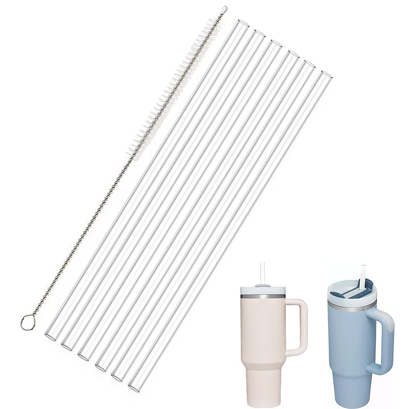 6pcs Travel Tumbler Long Cup Straw Water Bottle Replacement Straw with Cleaning Brush Fit for Stanley 40oz