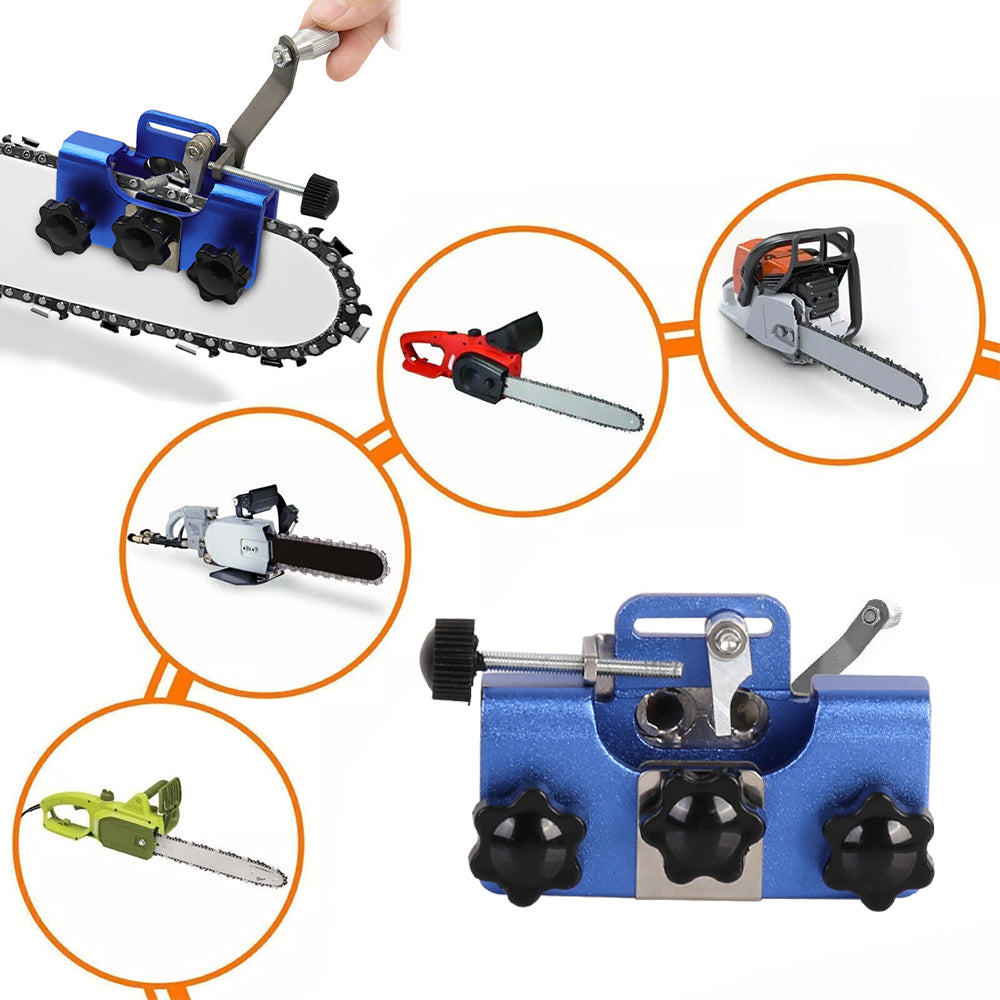 Chainsaw Sharpener Jig Hand-Cranked Sharpening Tool Portable Easy Clip Chainsaw Sharpener - Blue