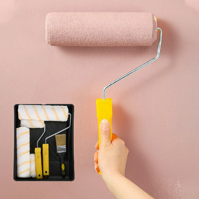 Paint Roller Set Decorating Painting Tool Rollers Brush Kit with Soft Sleeves Replacement and Tray