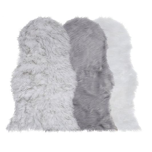 Large Faux Fur Sheepskin Rug Room Sofa Hairy Mat Fluffy Mat Shaggy Floor Carpet grey/white/white+grey