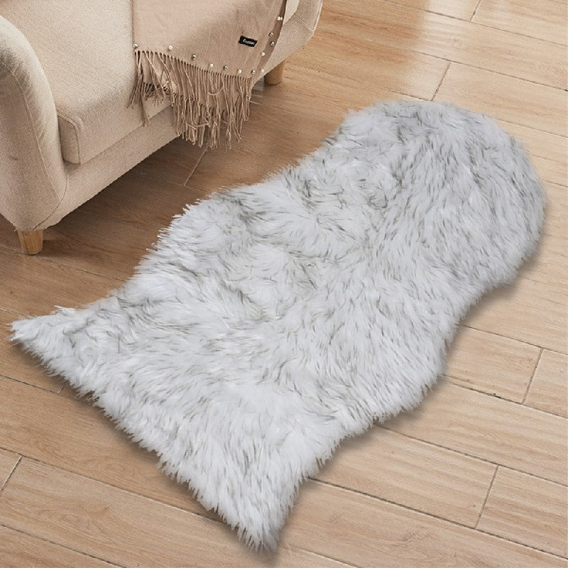 Large Faux Fur Sheepskin Rug Room Sofa Hairy Mat Fluffy Mat Shaggy Floor Carpet grey/white/white+grey