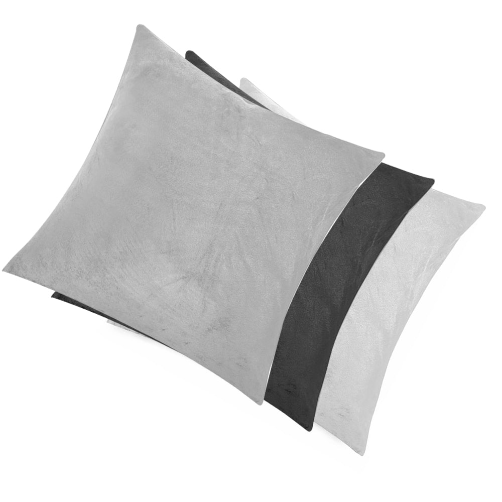 4 Pack Velvet Cushion Cover Square Pillow Decor Bed Sofa Cushion Cover 45x45cm dark grey/light grey/silver