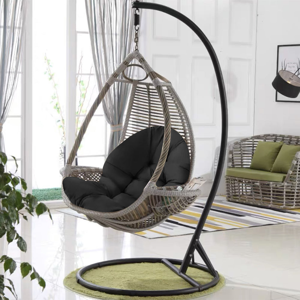 Basket Chair Cushion Pad Hanging Egg Chair Cushion Hammock Seat Pad for Garden Patio Swing Hanging Basket black/dark grey/light grey