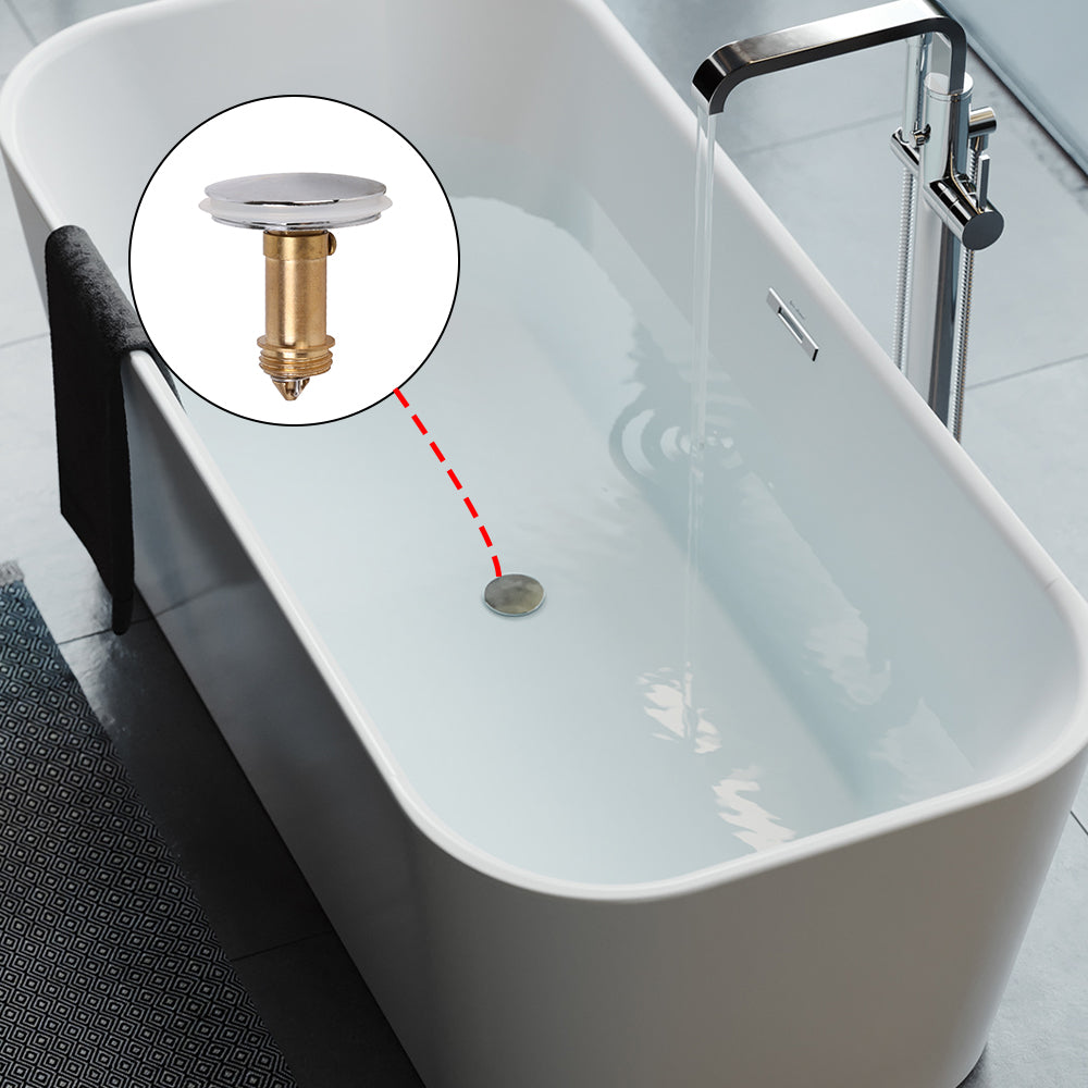 Pop Up Basin Sink Push Button Bathroom Push Drain Stopper Plugs Click Clack Plug Bolt - 38mm